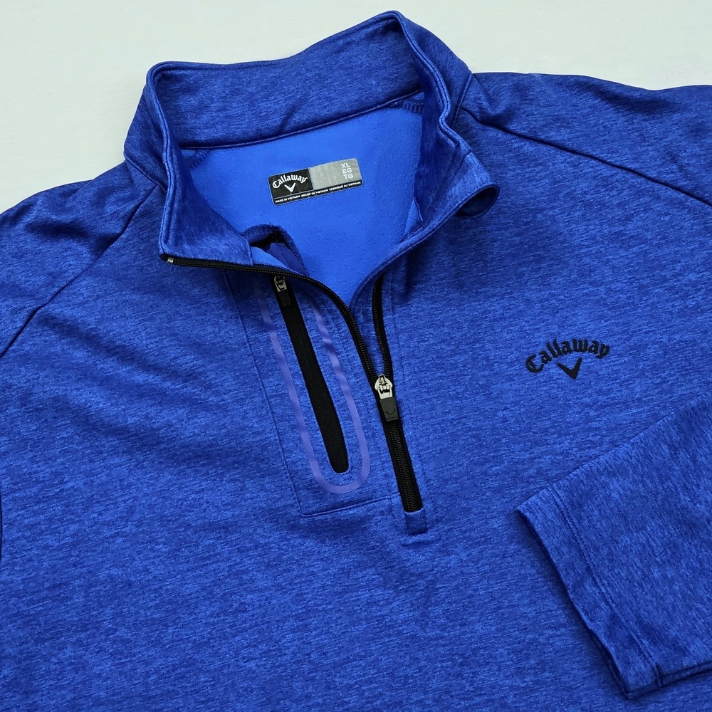 Callaway Sweater Mens XL Quarter Zip Performance Tech Fleece Golf Preppy Outdoor